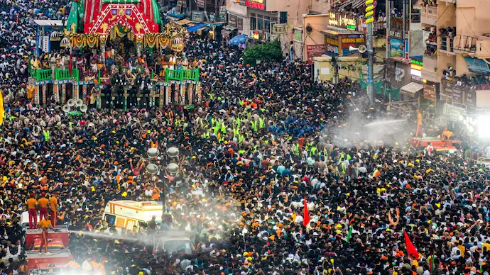 One dead, around 100 injured in stampede at Rath Yatra in Puri.